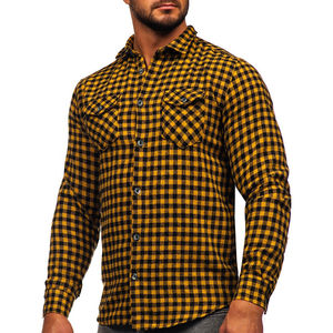 Venta al por mayor de camisas de moto de alta calidad por encargo de franela de la mejor calidad con botón de manga larga y doble bolsillo para la primavera - Product Image 1