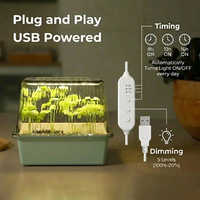 Kit de démarrage de semis d'intérieur 2-en-1 pour semis et micro-légumes, avec lampe de culture LED 8W, minuteur et variateur, pour jardin potager domestique, CE