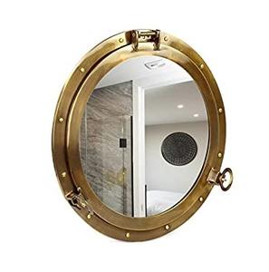 Espejo de ojo de buey de estilo antiguo, espejo de pared de lujo de latón náutico, espejo de ojo de buey de metal con acabado antiguo a bajo precio - Product Image 6