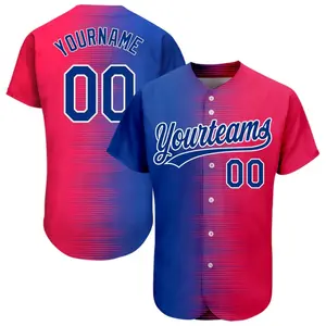 Venta al por mayor de camisetas de béisbol de manga corta chándal de béisbol del Equipo Nacional de Diseño 3D de alta calidad nueva impresión