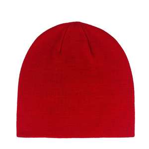 Bonnet en tricot côtelé d'hiver unisexe uni chaud à revers - Product Image 5