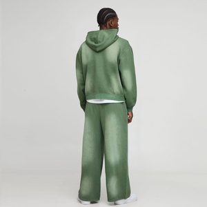 Conjunto de Dos Piezas para Hombre, Sudadera con Capucha Estampada de Primera Calidad, Pantalones Deportivos Anchos con Efecto Deslavado, Estilo Y2K - Product Image 3