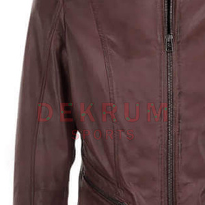 Best Wholesale 100% <b>Genuine</b> <b>Leather</b> <b>Jacket</b> for Women OEM Service Breathable Knitted Plain Dyed Custom Color - Product Image 5