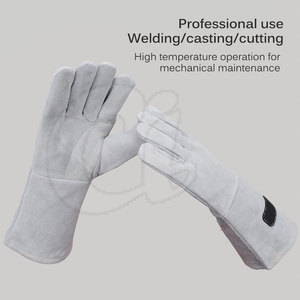 Venta al por mayor de guantes de soldador de cuero hechos profesionalmente buen precio guantes de soldador de cuero de diseño único - Product Image 5