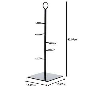 Pemegang kaca minum anggur hitam logam gantungan gaya hidup rak kaca anggur atas meja dan dudukan untuk <span class=keywords><strong>5</strong></span> barang besar - Product Image 2