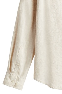 Qualité supérieure marque personnalisée hommes lin coton mélangé haut tendance solide texturé à manches longues col chemises bouton décontracté lavé - Product Image 4