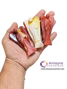 หินโมราอัญมณีขนาด3นิ้วรูปปั้นนางฟ้าจากอินเดีย - Product Image 4