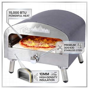 <span class=keywords><strong>Four</strong></span> à pizza au <span class=keywords><strong>gaz</strong></span> portable et réglable pour usage domestique moderne, en acier inoxydable, avec pieds pliables, écologique, durable, pour le <span class=keywords><strong>camping</strong></span> - Product Image 3