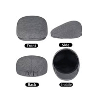 Casquette de gavroche pour hommes Casquette plate Casquette de golf Chapeaux de gavroche pour hommes Noir fabriqué au Pakistan