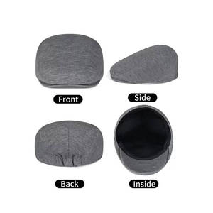 Hombres Newsboy Cap Gorra plana Sombrero de golf Newsboy Sombreros para hombres Negro hecho en Pakistán - Product Image 3