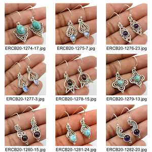 Boucles d'oreilles décontractées en argent sterling 925 avec pierres précieuses ovales en quartz rose naturel pour elle, bijoux fins faits à la main en Inde. - Product Image 3