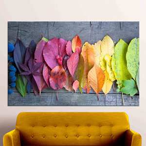 Printed Canvas Artwork: Autumn Leaves - Vibrant Fall Foliage, Gold <b>Frame</b>,WRAPPED CANVAS - Product Image 1