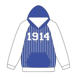 Año de Fundación 1914 Phi Beta Sigma Blue Body White Raglan Pinstripes Pullover Hoodie Fraternity Apparel Custom Divine Nine HBCU - Product Image 2