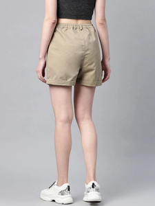 High Quality Breathable Eco-Friendly Quick Dry Cotton/Polyester Casual <b>Women's</b> <b>Cargo</b> <b>Shorts</b> with High Waist Elastic and Pockets - Product Image 2
