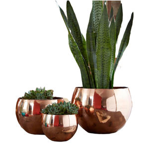Ensemble de 2 pots de fleurs décoratifs en métal texturé pour la maison, le jardin, Noël, les mariages, les centres de table - Product Image 3