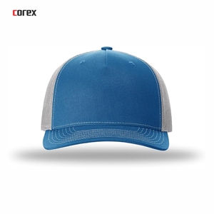 Custom Blue Mesh Trucker Hat 5-Panel Adjustable Breathable Waterproof Casual <b>Cap</b> for Adults <b>Winter</b> Outdoor Unisex Style - Product Image 2
