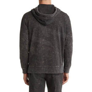 2024 invierno nuevo estilo High Street Casual pulóver sudaderas con capucha hombres hecho a medida 100% algodón lavado ácido patrón impreso Anti-retráctil - Product Image 2