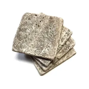 Azulejos travertino caídos Noce 4x4 para suelo y pared Backsplash Patio (vendido por 1SF) - Product Image 1