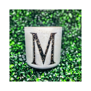 Verre d'alphabet de mercure personnalisé à prix raisonnable pour bougies doux avec verre de bougie en feuille d'or - Product Image 1