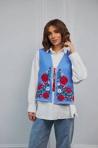 เสื้อแจ็กเก็ตสำหรับผู้หญิงผ้าแคนวาสยูนิเซ็กซ์งานปักลายควิลท์โบฮีเมียนฤดูใบไม้ผลิระบายอากาศได้ดีดีไซน์ใหม่ - Product Image 4