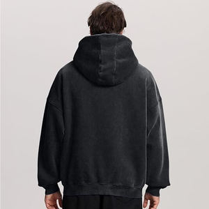 Sudadera con capucha de gran tamaño de algodón GSM 350 de alta calidad, ropa de calle, sudadera con capucha personalizada en blanco liso de lana gruesa para hombre - Product Image 4