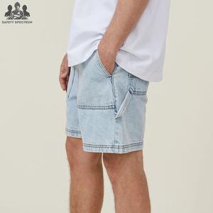 กางเกงยีนส์ขาสั้นผู้ชายแบบสั่งทำ สีพื้น สไตล์ลำลอง ติดกระดุม ผ้าฝ้าย 100% คุณภาพสูง รับออกแบบและสกรีนโลโก้ - Product Image 2