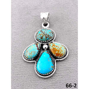 Pendentifs et breloques artisanaux du Sud-Ouest # 8 Turquoises et Argent Sterling Design Élégant et Luxueux - Product Image 2