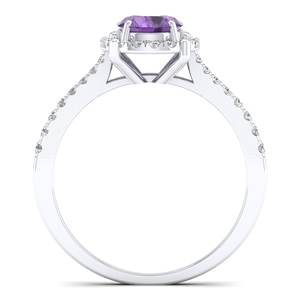 Bague de fiançailles REYES Sparkle en argent sterling 925 avec améthyste de 0,84 carat, vente en gros, certifiée GRA, bijoux fins en moissanite - Product Image 4