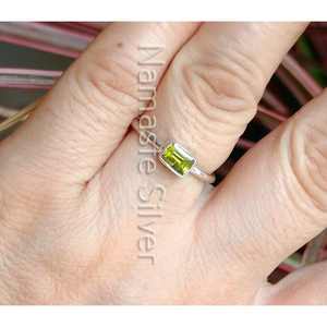 Handmade Dainty Boho Ring Natural Peridot 925 <b>Solid</b> Sterling <b>Silver</b> for Women Minimalist <b>Silver</b> Ring Fashion Gift - Product Image 6