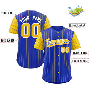 Camiseta de béisbol personalizada para hombres/mujeres/jóvenes con rayas Hip Hop botón camisa cosida nombre personalizado y logotipo de número - Product Image 3