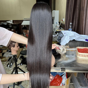 Vente chaude et prix de gros v partie os straight cheveux longs vietnam cheveux humains hd dentelle frontale perruque - Product Image 1