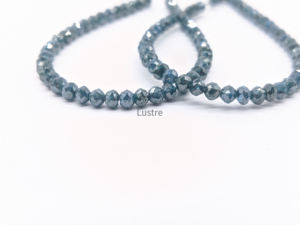 Diamant bleu à facettes Rondelle perle en vrac bijoux personnalisés cadeau d'anniversaire son matériau de pierre de haute qualité 3.5-4.5mm 8 pouces - Product Image 2