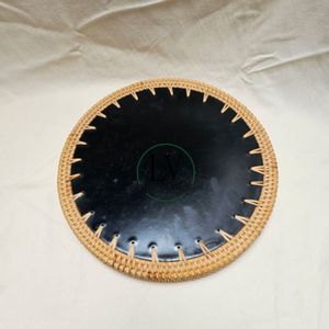 Available Rattan MOP Serving <b>Tray</b> Round Shape for Table Wares and Kitchen Wares Wholesale Handcrafted From Vietnam Factory - Product Image 4