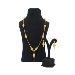 Offre directe de l'usine vente à chaud ensemble de bijoux en diamant plaqué or 24 carats collier de style à la mode de trois grammes pour les mariages et les fêtes - Product Image 1