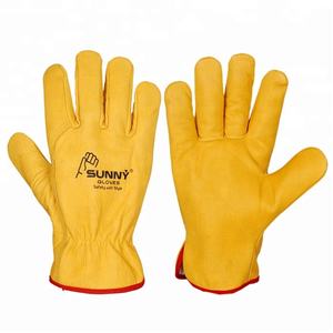 Guantes de Trabajo de Cuero Vacuno, Guantes de Conductor Multifuncionales para Camión, Almacén, Jardín, Granja, Hombres, Mujeres, Trabajo en el Patio, Guantes para Exteriores - Product Image 1