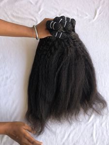 Meilleure qualité 20 pouces Kinky Straight cambodgien Extensions de cheveux humains vierge cuticule alignée noir pour les femmes vendeur indien haut - Product Image 4