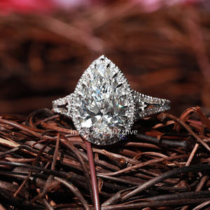 Élégante bague de mariage en or blanc 14 carats avec une superbe clarté VVS Moissanite Diamonds Direct Factory Wholesale Jewelry - Product Image 1