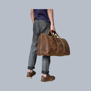 Vente chaude mode hommes court voyage sac de sport en cuir véritable de haute qualité à vendre - Product Image 6