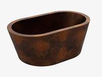 Baignoire en cuivre à pieds en griffe, meilleure conception portable, baignoire en cuivre pur pour la douche et le bain à prix de gros