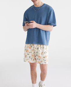 T-shirts tricotés 100% coton décontractés pour hommes manches courtes 220 grammes de tissu léger impression numérique lettrage personnalisé conception vierge - Product Image 3