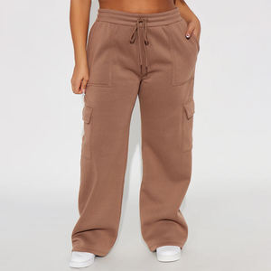 Pantalones Jogger Cargo Anchos Color Marrón para Mujer, Hechos en Pakistán, con Logotipo Personalizado, Pantalones Deportivos de Nuevo Estilo - Product Image 1