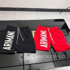 Pantalones Cortos de Malla de Algodón con Lavado Ácido para Hombre, Estilo Urbano Holgado con Bordado Vintage, Cintura Media, Más Vendidos - Product Image 4