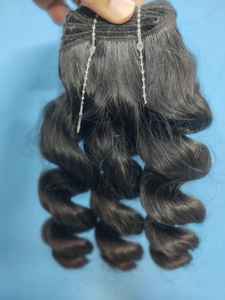 10 pouces non traités bouclés 100% cheveux humains naturels cheveux indiens Remy Grade - Product Image 3