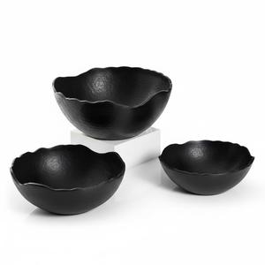 Vaisselle de cuisine écologique Bol rond en métal pour aliments Couleur noire Bol de service pour la maison Hôtels Tabletop Bols à nourriture - Product Image 1