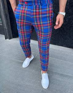 Pantalon élégant pour hommes 70% laine 30% polyester coupe ajustée style chino vêtements de bureau - Product Image 4