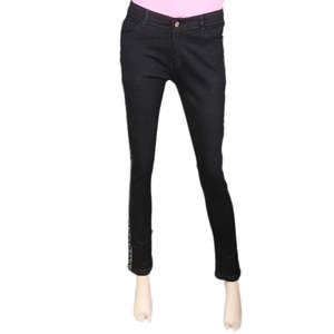 Pantalon en jean pour femme - Noir - Product Image 3
