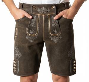 Nouveau short en cuir de chèvre d'aspect antique bavarois pour homme, taille mi-haute, respirant, toutes tailles, Oktoberfest - Product Image 4