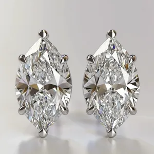 Pendientes de diamantes chapados en oro rosa hechos a mano de Marquise Lab, estilo Vintage certificado IGI para aniversario de boda de mujer, producto a granel - Product Image 1