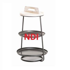 Hotel Restaurant Parties Decoration Black Powder Coated Cake Server <b>Stand</b> Modern Style Decorative <b>Cupcake</b> Dessert Server <b>Stand</b> - Product Image 1