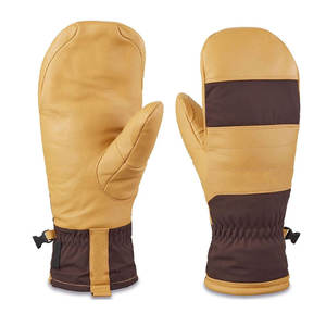 Guantes de esquí de cuero de alta calidad unisex, Guantes de Snowboard de invierno impermeables y cálidos, venta al por mayor, baratos - Product Image 2